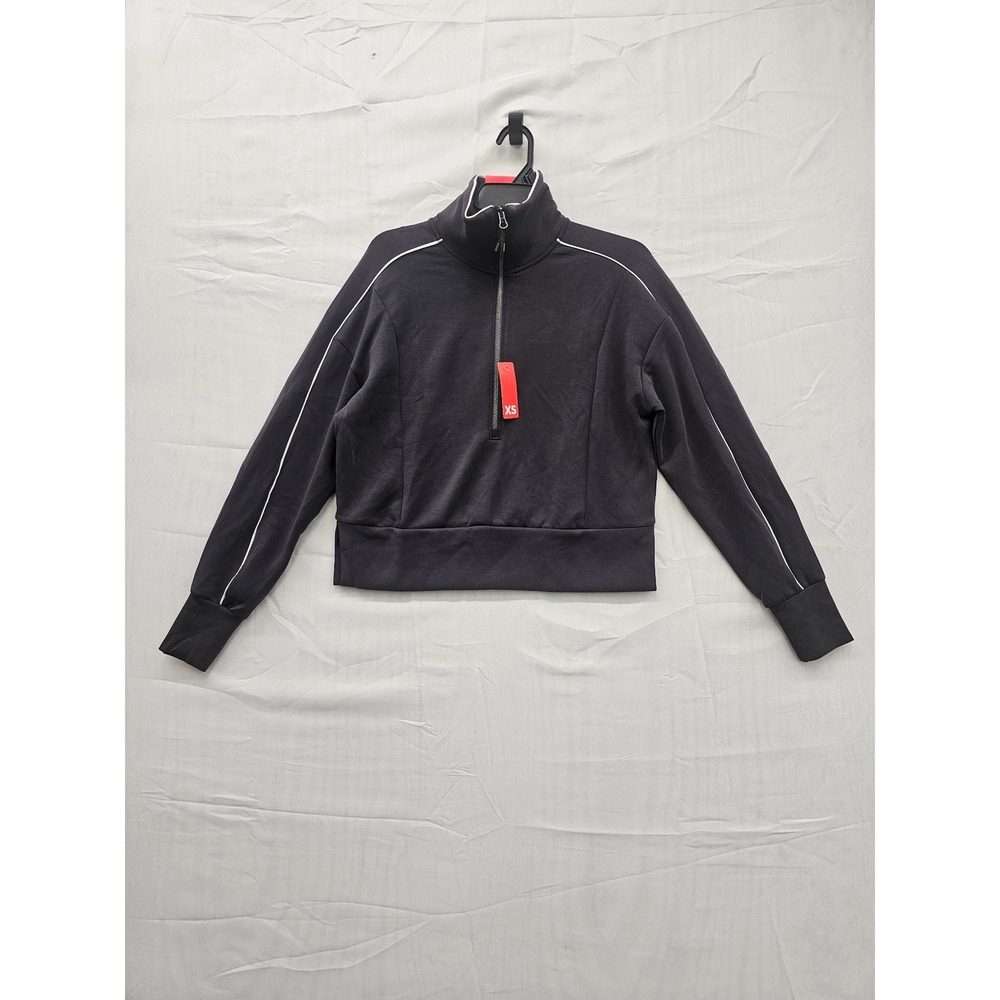 Members Mark Womens Sandwash Half Zip Pullover Black MM24810 XS